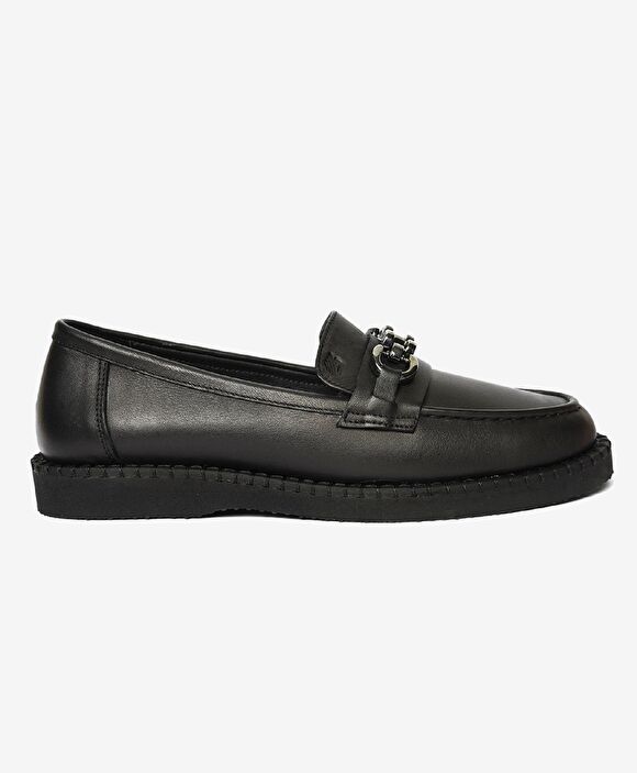 Kadın Siyah Hakiki Deri Loafer Ayakkabı