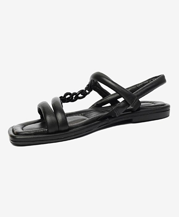 Kadın Siyah Hakiki Deri Sandalet