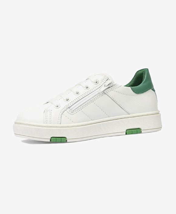Erkek Çocuk Beyaz Yeşil Hakiki Deri Sneaker Ayakkabı