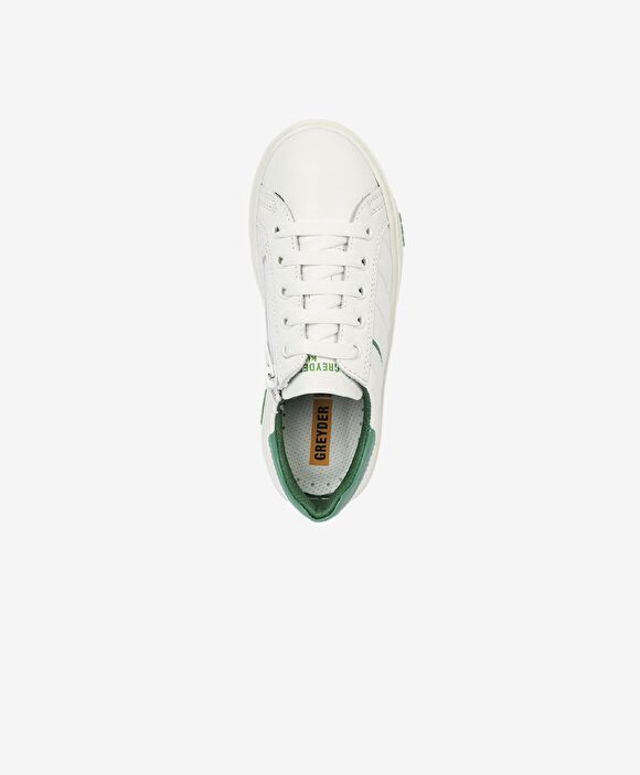 Erkek Çocuk Beyaz Yeşil Hakiki Deri Sneaker Ayakkabı