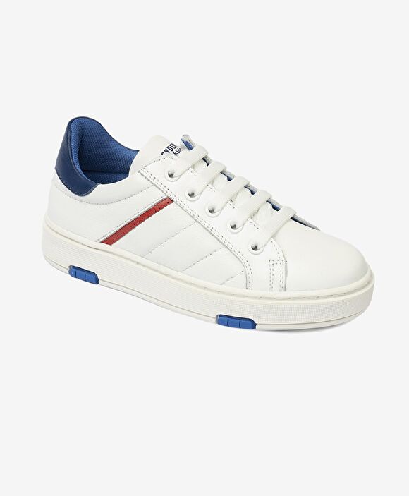 Erkek Çocuk Beyaz Saks Hakiki Deri Sneaker Ayakkabı
