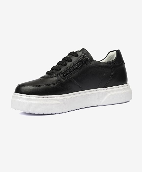 Kız Çocuk Siyah Hakiki Deri Sneaker Ayakkabı