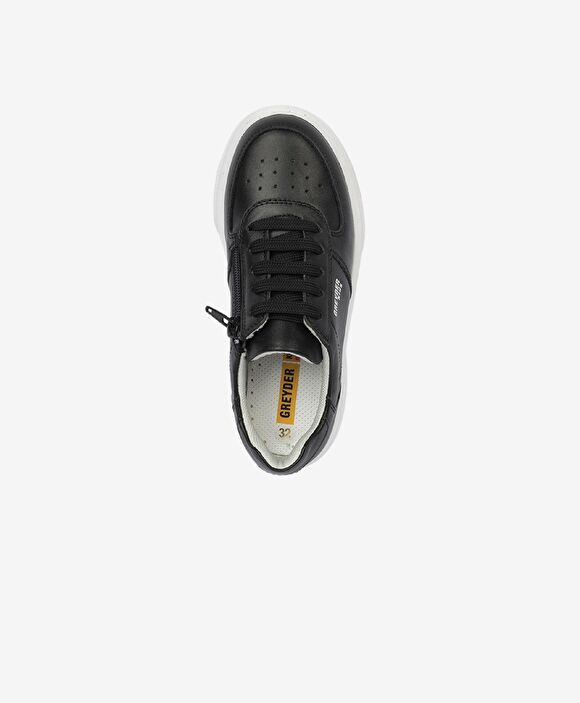 Kız Çocuk Siyah Hakiki Deri Sneaker Ayakkabı