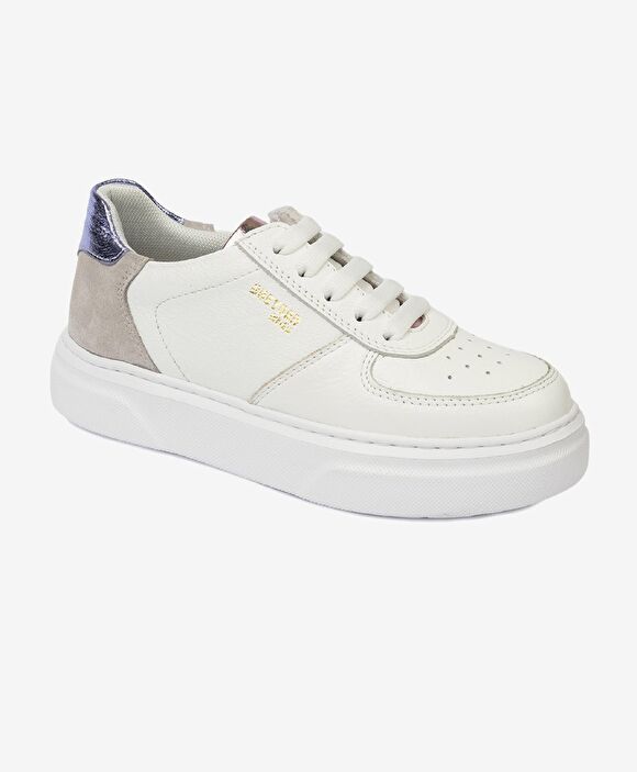 Kız Çocuk Beyaz Pembe Hakiki Deri Sneaker Ayakkabı