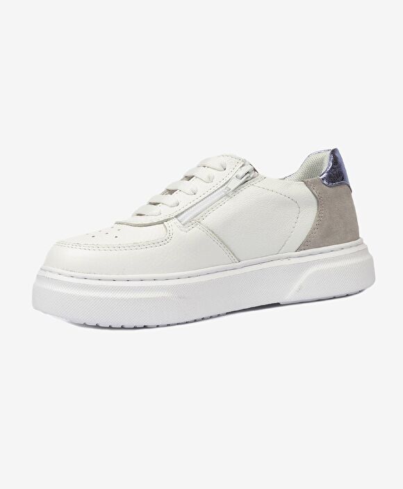 Kız Çocuk Beyaz Pembe Hakiki Deri Sneaker Ayakkabı