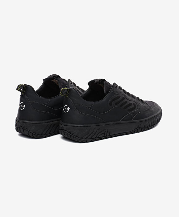 Erkek Siyah Hakiki Deri Sneaker Ayakkabı