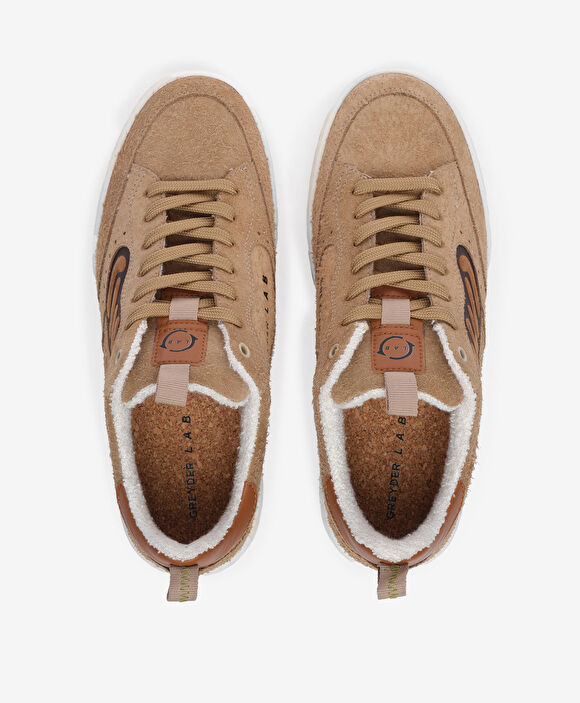 Greyder LAB Erkek Ekru Hakiki Deri Sneaker Ayakkabı