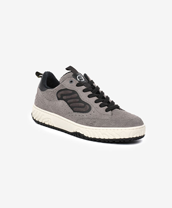Erkek Gri Hakiki Deri Sneaker Ayakkabı