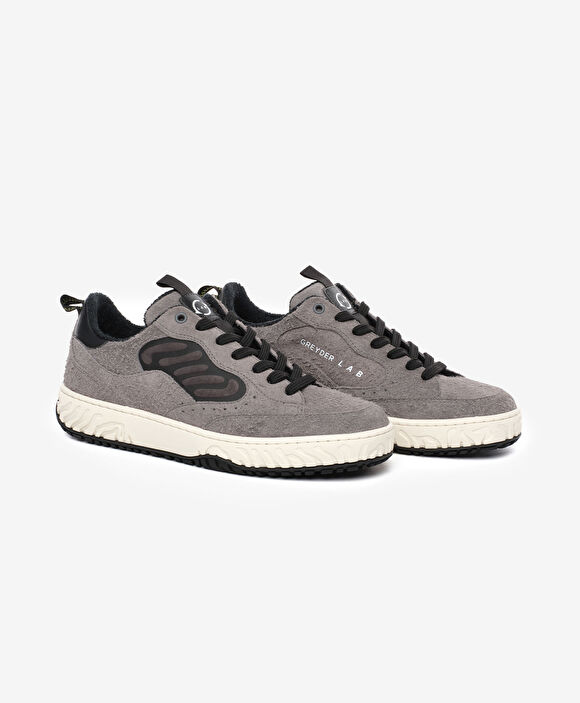 Erkek Gri Hakiki Deri Sneaker Ayakkabı