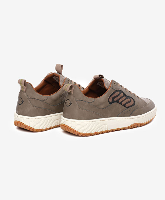 Erkek Kahverengi Hakiki Deri Sneaker Ayakkabı
