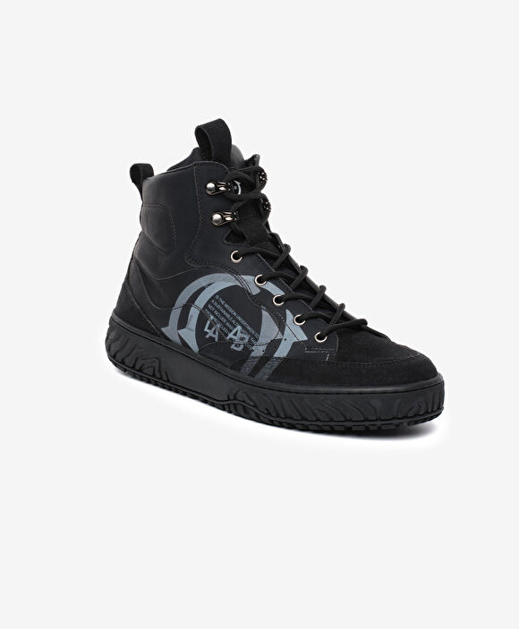 Erkek Siyah Hakiki Deri Sneaker Bot