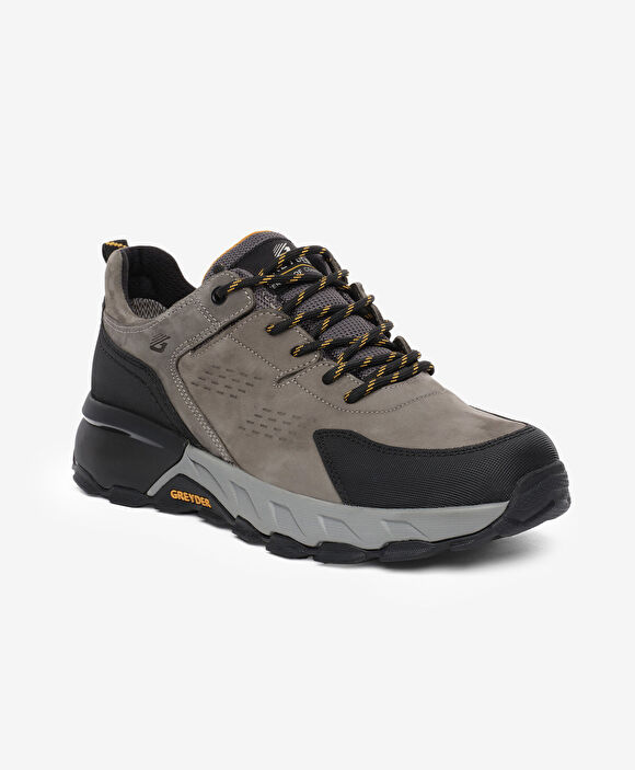 Erkek Koyu Gri Siyah Hakiki Deri Su Geçirmez Outdoor Ayakkabı