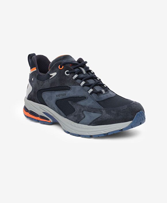 Erkek Lacivert Hakiki Deri Su Geçirmez Outdoor Ayakkabı