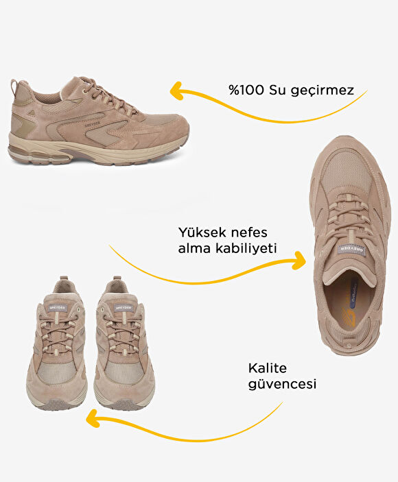 Erkek Vizon Hakiki Deri Su Geçirmez Outdoor Ayakkabı