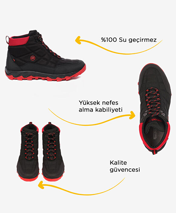 Erkek Siyah Kırmızı Su Geçirmez Outdoor Bot