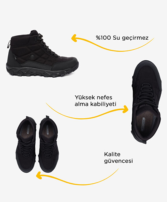 Erkek Siyah Su Geçirmez Outdoor Bot