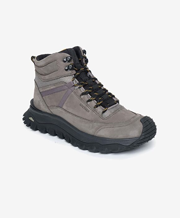 Erkek Koyu Gri Hakiki Deri Su Geçirmez Outdoor Bot