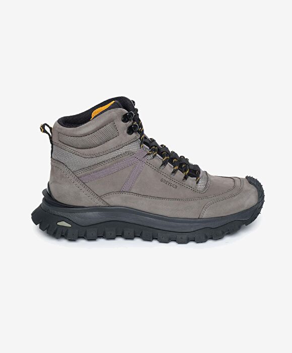 Erkek Koyu Gri Hakiki Deri Su Geçirmez Outdoor Bot