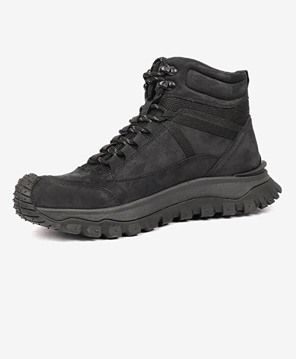 Erkek Siyah Hakiki Deri Outdoor Bot