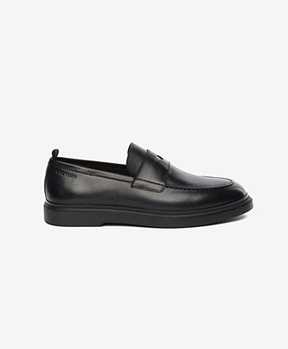 Erkek Siyah Hakiki Deri Loafer Ayakkabı