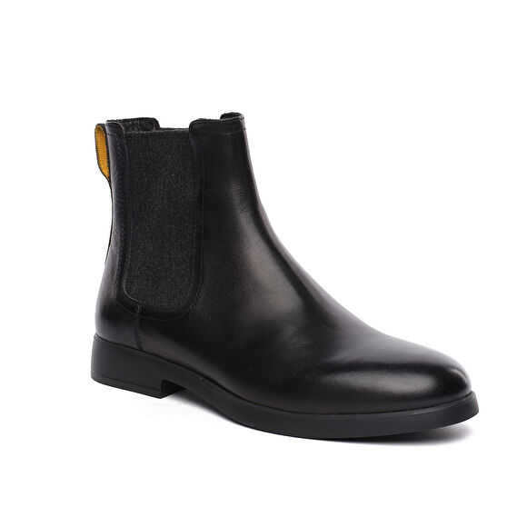 Erkek Siyah Hakiki Deri Chealse Bot