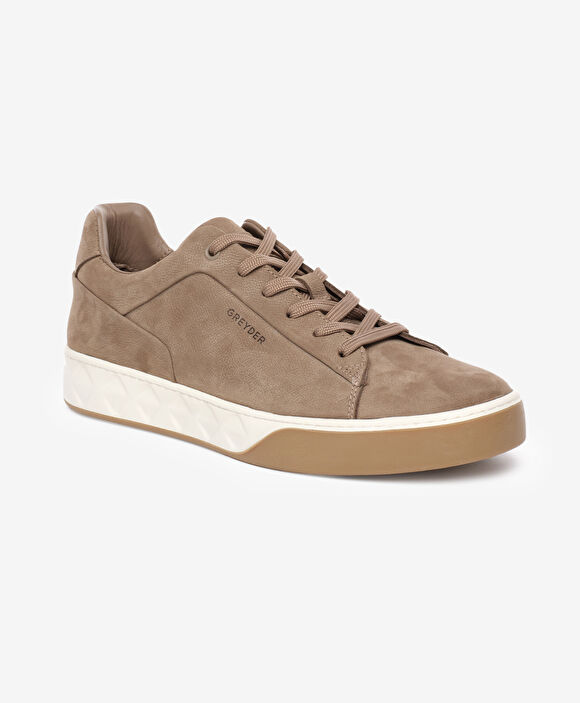 Erkek Vizon Hakiki Deri Sneaker Ayakkabı