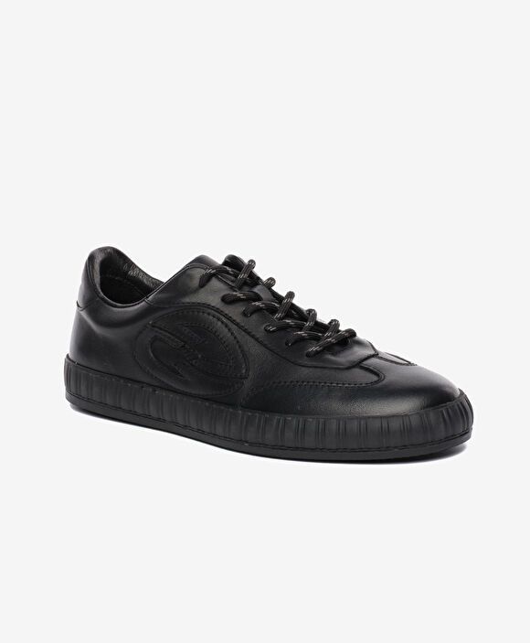 Erkek Siyah Hakiki Deri Sneaker Ayakkabı