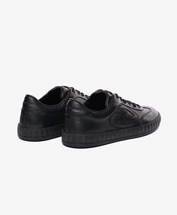 Erkek Siyah Hakiki Deri Sneaker Ayakkabı