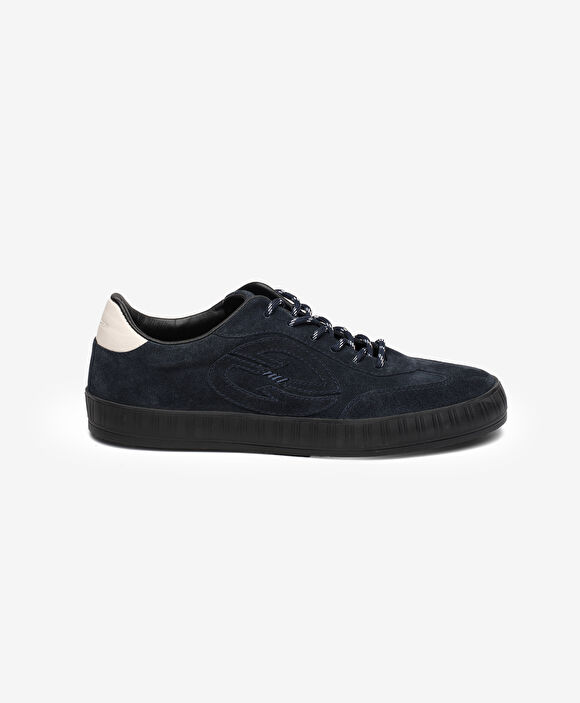Erkek Lacivert Hakiki Deri Sneaker Ayakkabı