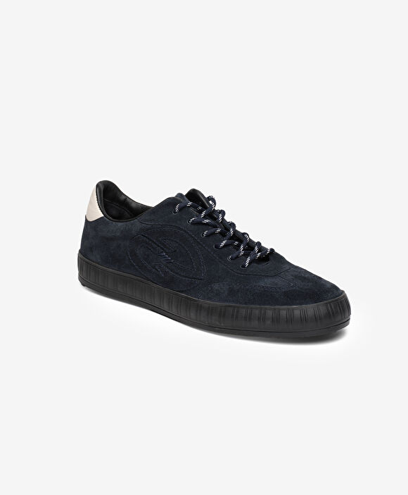 Erkek Lacivert Hakiki Deri Sneaker Ayakkabı