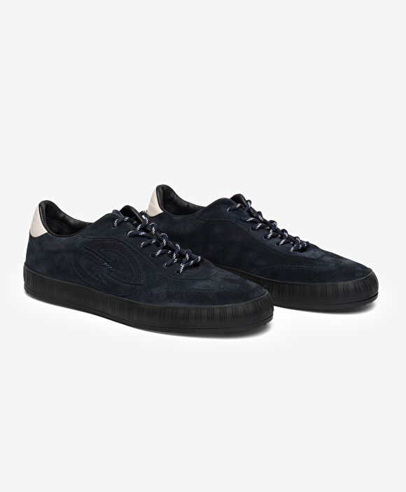 Erkek Lacivert Hakiki Deri Sneaker Ayakkabı