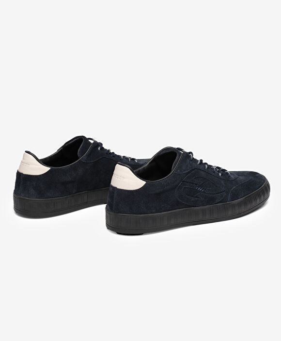 Erkek Lacivert Hakiki Deri Sneaker Ayakkabı
