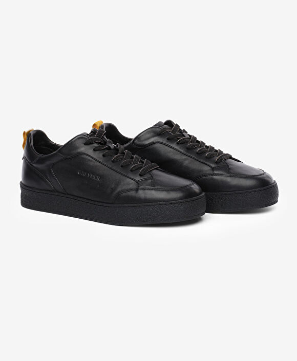 Erkek Siyah Hakiki Deri Sneaker Ayakkabı