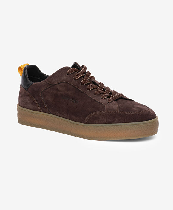 Erkek Kahverengi Hakiki Deri Sneaker Ayakkabı