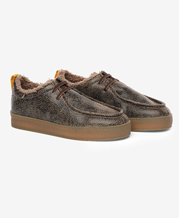 Erkek Siyah Ekru Hakiki Deri Ayakkabı