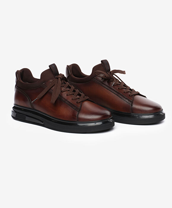 Erkek Kahverengi Hakiki Deri Ayakkabı
