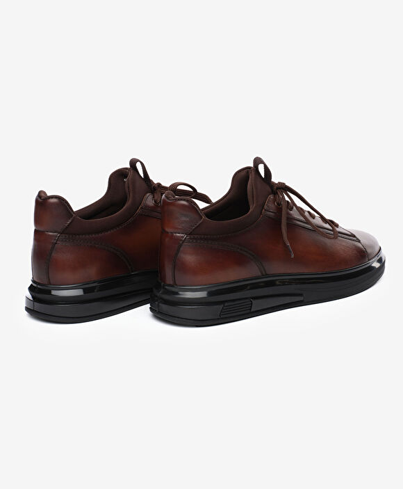 Erkek Kahverengi Hakiki Deri Ayakkabı