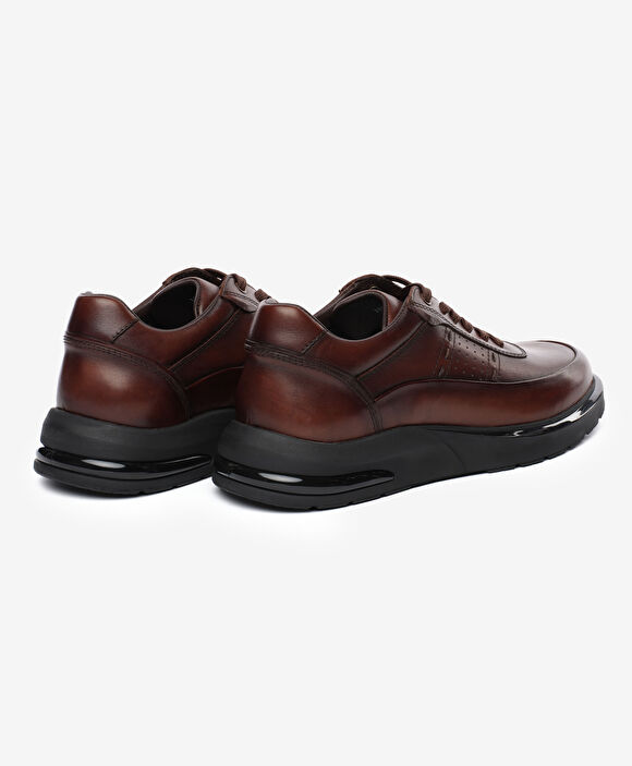 Erkek Kahverengi Hakiki Deri Ayakkabı