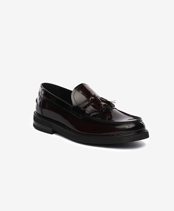Erkek Bordo Hakiki Deri Loafer Ayakkabı