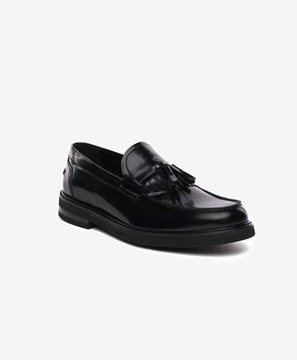 Erkek Siyah Hakiki Deri Loafer Ayakkabı