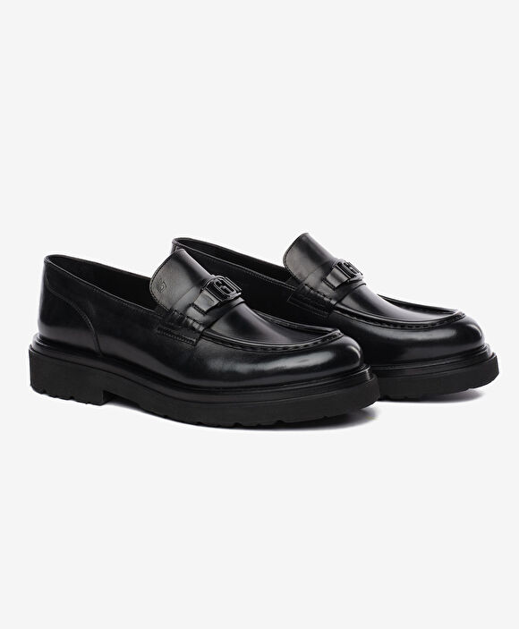 Erkek Siyah Hakiki Deri Loafer Ayakkabı