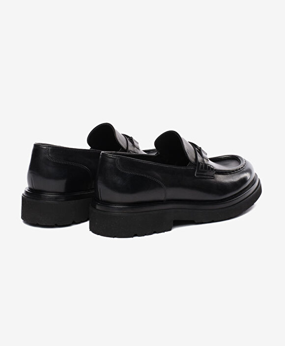 Erkek Siyah Hakiki Deri Loafer Ayakkabı