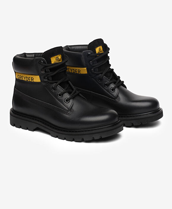 Erkek Siyah Hakiki Deri Bot