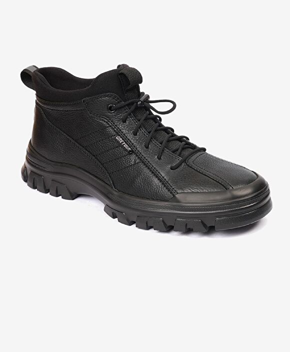 Erkek Siyah Hakiki Deri Bot