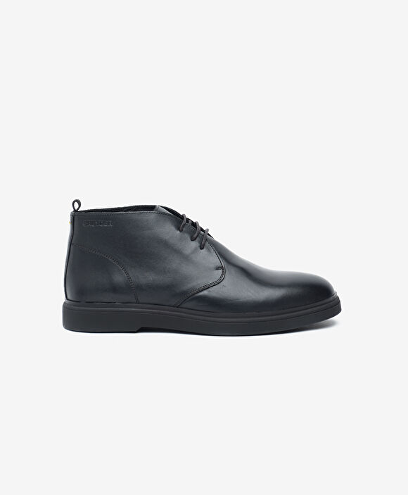 Erkek Siyah Hakiki Deri Bot