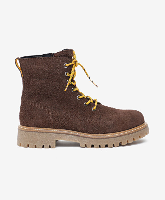 Erkek Kahverengi Hakiki Deri Military Bot