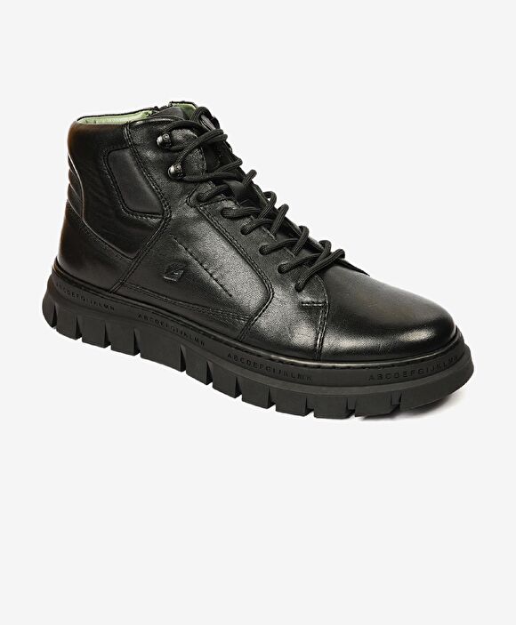 Erkek Siyah Hakiki Deri Bot