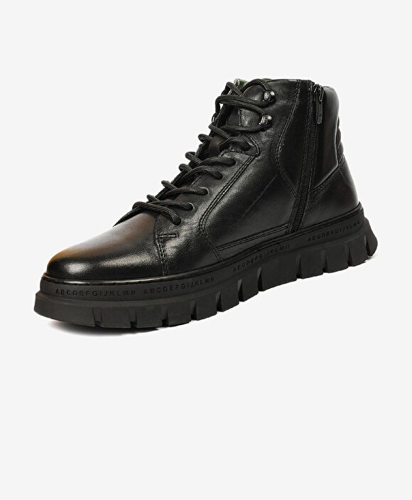 Erkek Siyah Hakiki Deri Bot