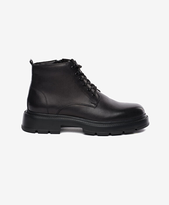 Erkek Siyah Hakiki Deri Bot
