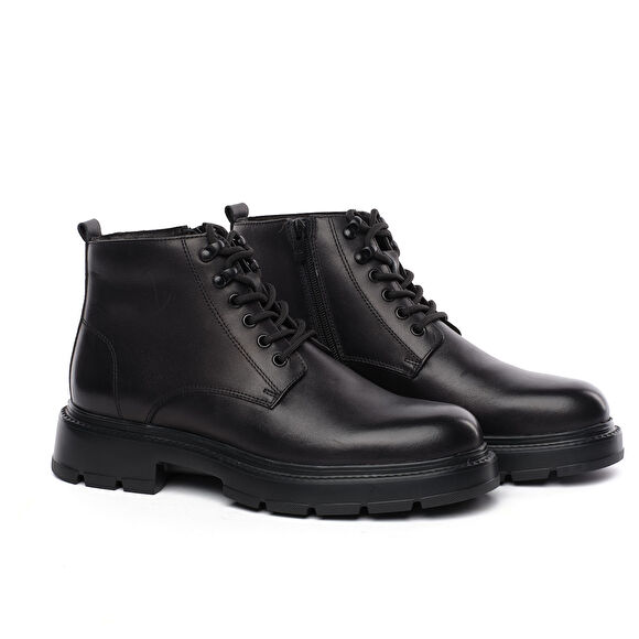 Erkek Siyah Hakiki Deri Bot